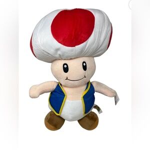 Super Mario All Star Collection Toad Stuffed Plush, 24" Tall